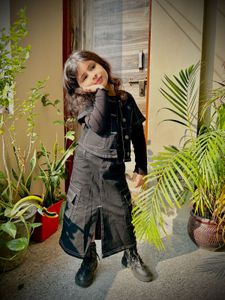 Trendy Black Denim Outfit for Girls