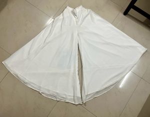 White Flared Georgette Palazzo