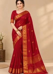 Red Saree With Blouse