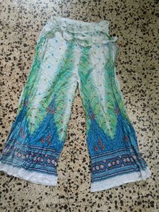 Boho Peacock Print Palazzo Pants