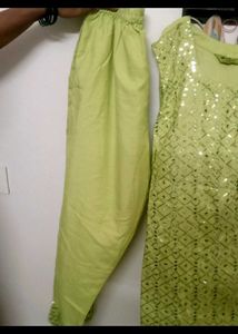 Lime Green Sequin Mini Dress