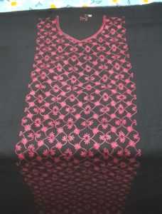 unstitched embroidery black full suit piece