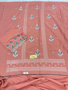 Peach Embroidered Kurta Set