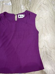 Stylish Purple Sleeveless Top