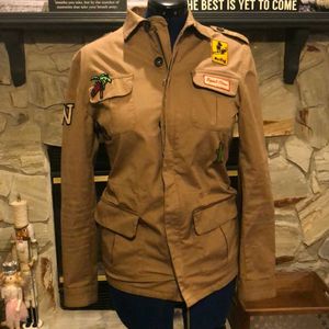 Zara Men's Unique Embroidered Brown Jacket