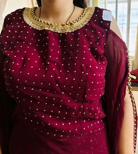 Maroon Patiala Dress