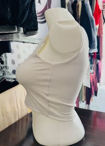 Cream Crop Tank Top