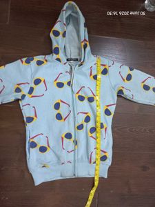 Uptownie Baby Blue Hoodie with Sunglasses Print