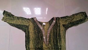 combo Green and white Printed Kurta