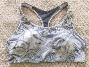 AVIA Gray Marble Racerback Sports Bra