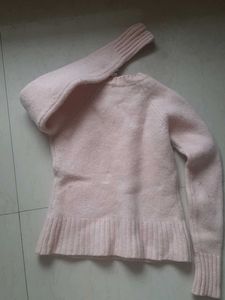 Pink Navy Sweater- 100% lambs wool