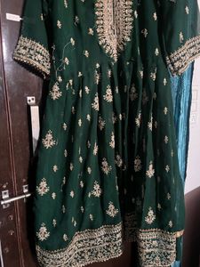 green garara frock set
