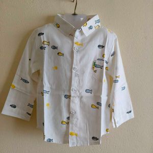 Cute Fish Print Long Sleeve Shirt for Kids