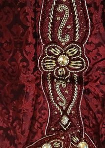 Exquisite Beaded Maroon Kurtha and pant set