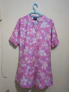 Pink Floral Print Top