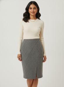 Gray Pencil Skirt