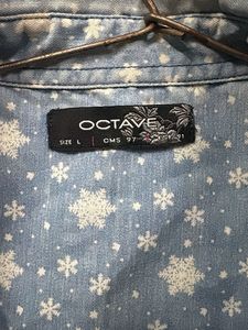 Sleeveless Denim Star Print Shirt