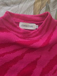 Hot Pink Tiger Print Knit Top