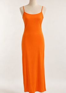 Orange Spaghetti Strap Maxi Dress