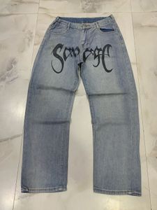 printed relaxed fit jeans