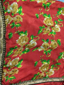 Vibrant Floral Print Saree