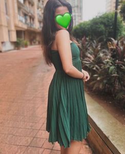 Olive Green Pleated Mini Dress