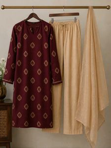 Elegant Maroon Kurta Set with Dupatta