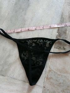 Black Lace Thong Panty