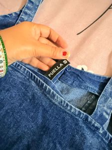 Denim Button-Front Midi Dress