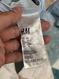 H&amp;M Light Blue Ribbed bikini Bra