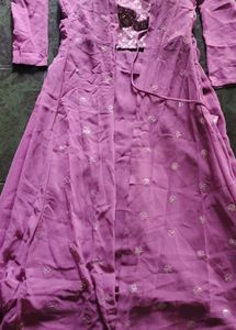 Beautiful Purple Embroidered Gown