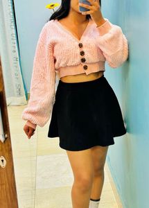 Black Flare Skater Skirt