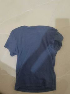 Blue Cut-out Crop Top