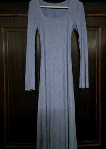 Sky Blue Long Sleeve Maxi Dress