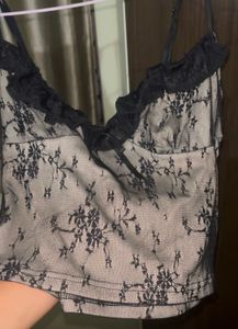 Elegant Black Lace Corset Top