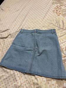 Classic Denim Button-Up Mini Skirt