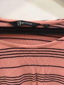 Peach Striped Fit Long Sleeves T-shirt