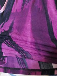 Y2K Purple Abstract Print Top