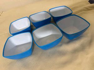 🆕 Set of 6 Blue -White Bowls