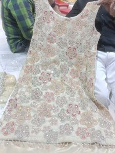 Embroidered plazzo suit Set