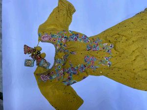 Yellow Embroidered Kurta Set with Sharara