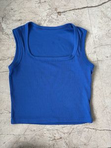 Vibrant Blue Square Neck Tank Top