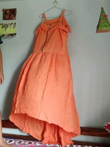 Orange High-Low Dress