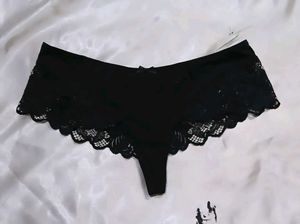 Black Lace Thong Panty