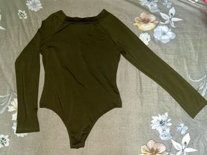 Olive Green Long Sleeve Bodysuit