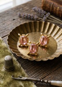 New Stunning Pink Gemstone Earrings & Ring