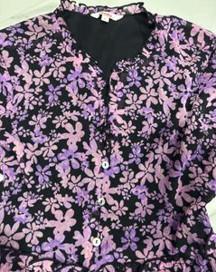 Honey By Pantaloons Purple &amp; Black Floral Printed