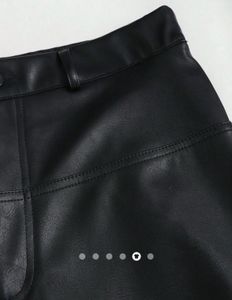 Stylish Black Faux Leather Wide Leg Pants