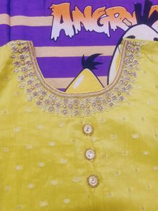 Partywear GreenKurta with free Leggings