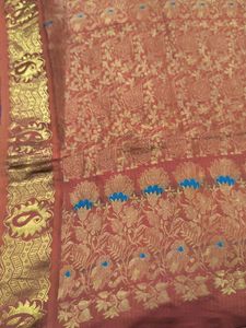 Elegant Purple Silk Saree with Golden Border
